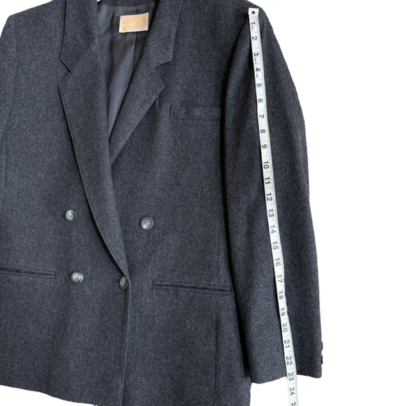 Pendleton Womens Vintage Wool Dark Grey Double-Brest Blazer Size 14 - Picture 11 of 14